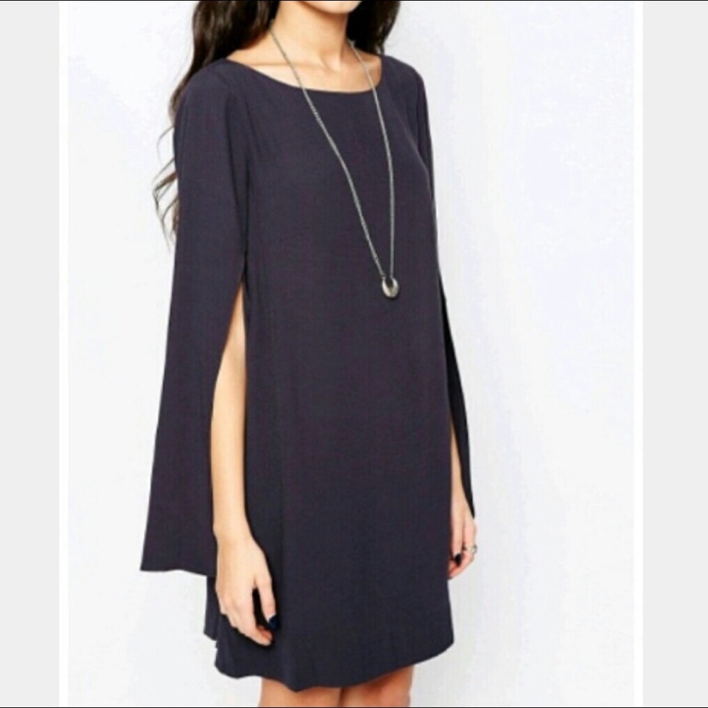 NWT FREE PEOPLE Some Like It Hot Cape Dress with Split Sleeves in Mineral S - Picture 5 of 13